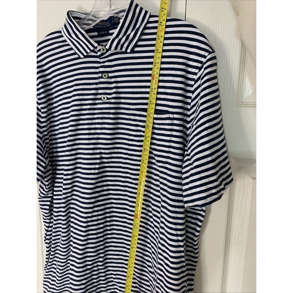 Polo Ralph Lauren Size L Striped Shirt Short Sleeve 100% Cotton Preppy Classic - Picture 6 of 6